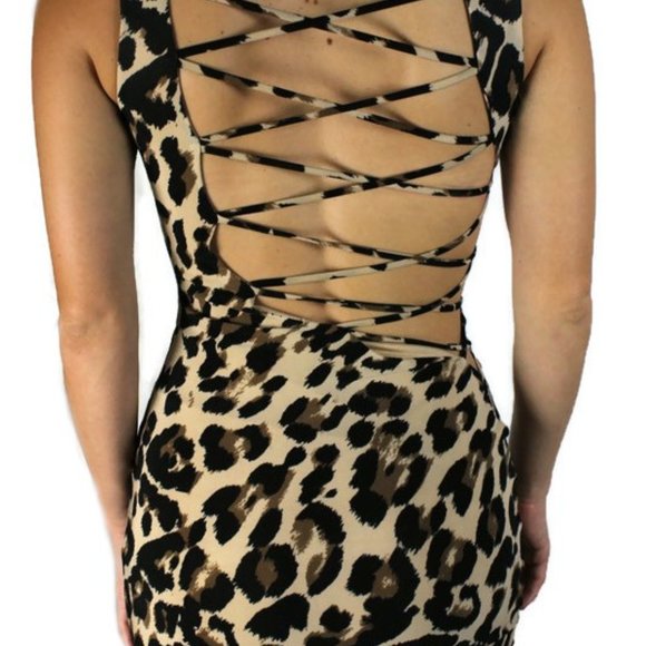 Sleeveless Maxi Animal Cheetah Print Dress Size S - Picture 3 of 5